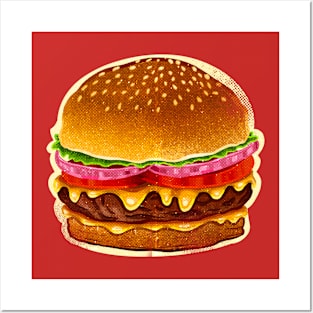 Cheese burger Posters and Art